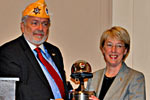 Senator Muray receives the Silver Helmet Award.